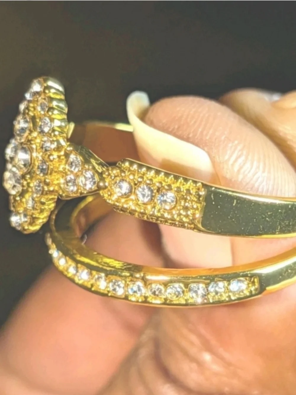 2ct Two Piece Lab Created Engagement Bridal Ring Set 14k Yellow Gold Plated Sz10